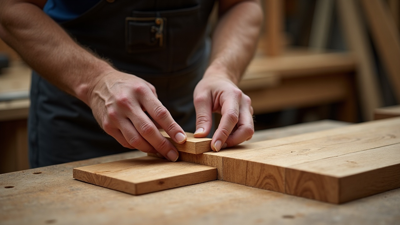 Assemblage tenon-mortaise en chêne massif sur établi d'ébéniste, ateliers MaisonFabrik Quesnoy-sur-Deûle
