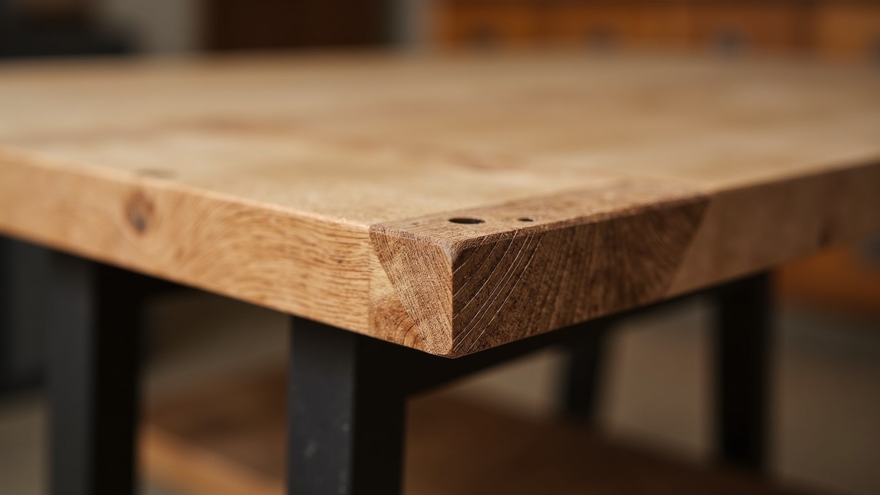 Atelier de menuiserie avec colonnes de rangement en bois et panneaux muraux organisés