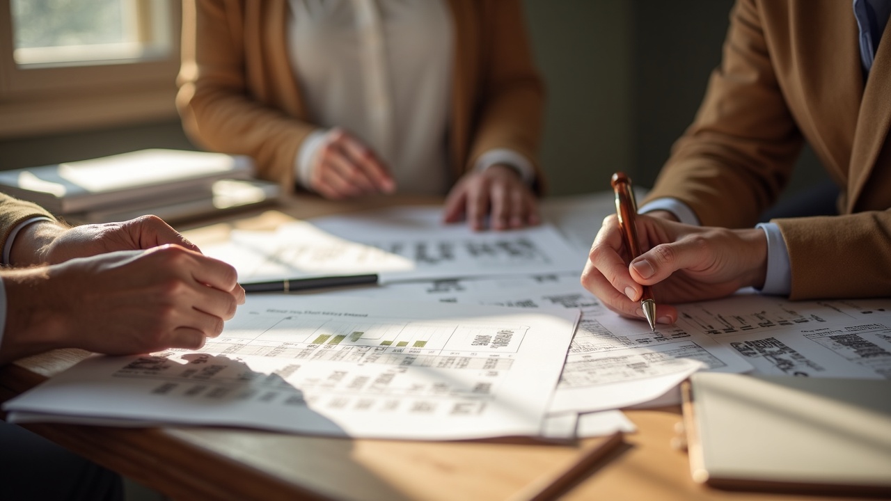 Atelier d'ébénisterie avec plans et échantillons de bois massif pour projet sur mesure