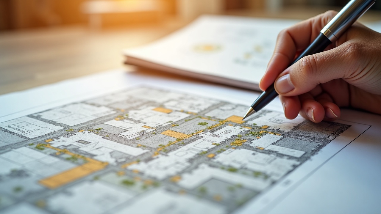 Réunion de coordination de chantier entre conducteur de travaux et ébéniste avec plans d'exécution