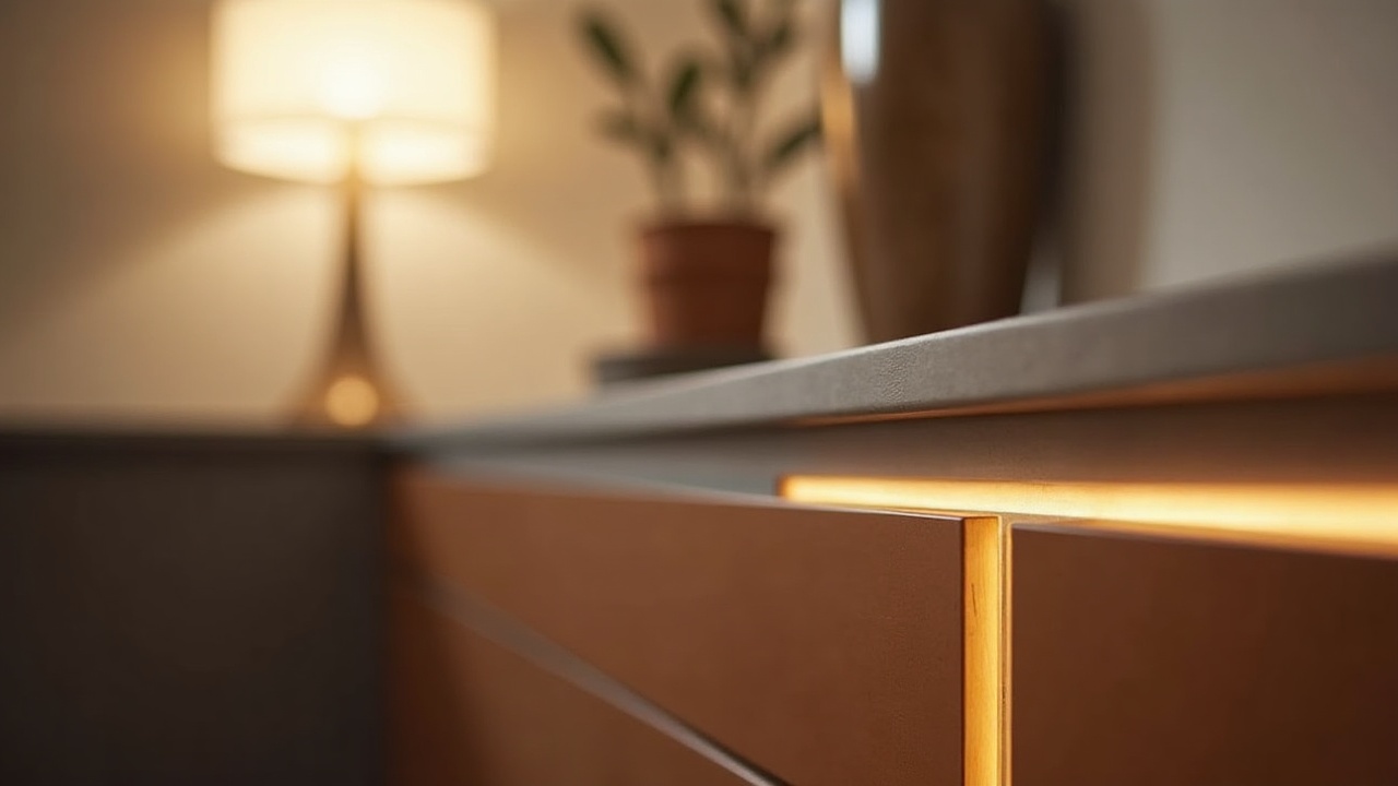 Plan de travail cuisine sur mesure en Dekton ultra-compact avec évier intégré et crédence continue