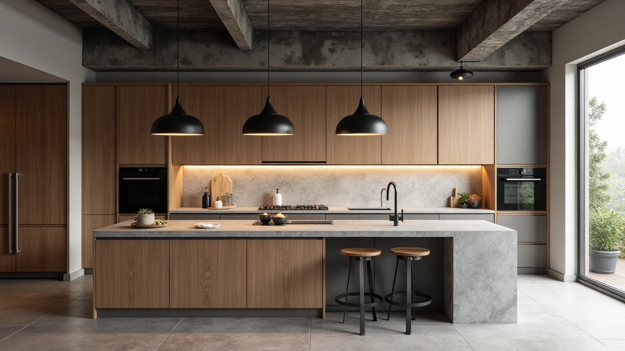 Cuisine ouverte sur séjour avec îlot central et rangements sol-plafond sur mesure