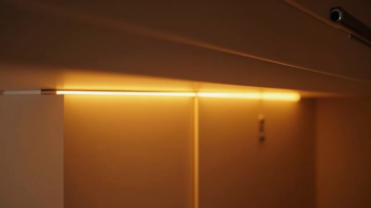 Détail façade cannage sur cadre chêne avec poignée laiton brossé, intérieur dressing haut de gamme