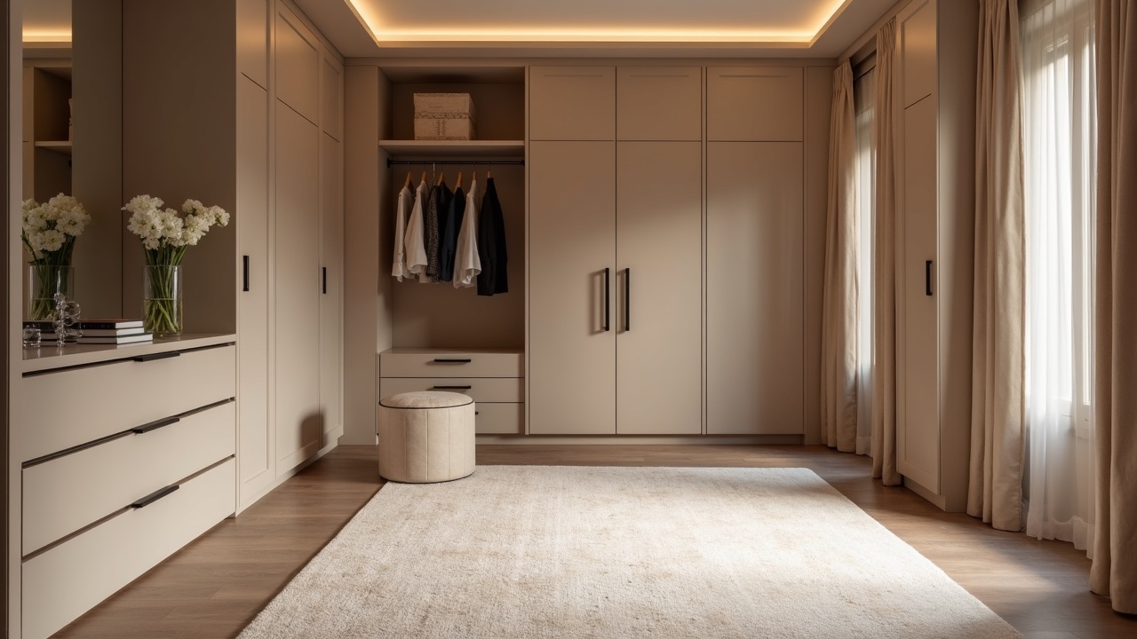 Dressing cabine avec îlot central, miroir rétroéclairé et éclairage LED périmétrique en corniche
