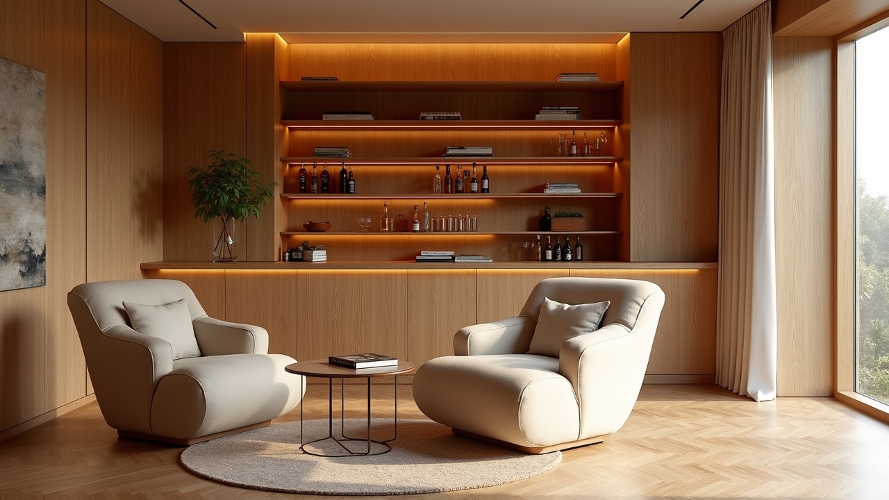 Bureau lounge haut de gamme avec finitions bois massif et quincaillerie laiton