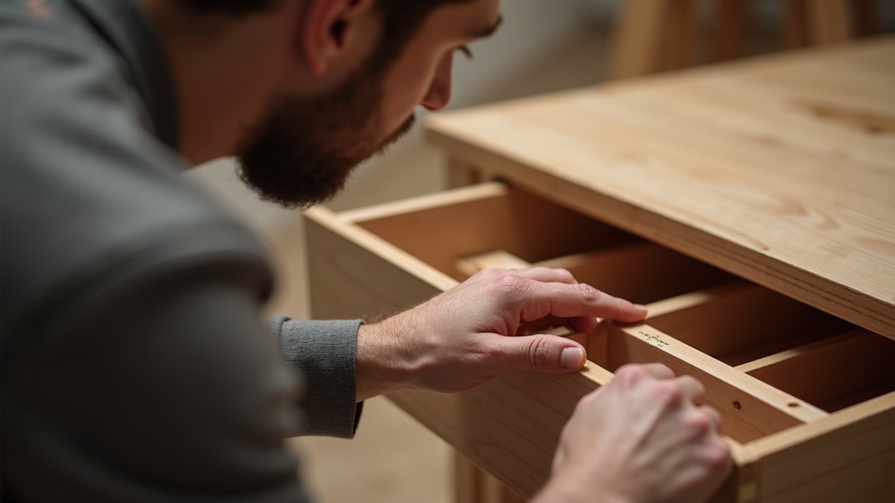 Atelier ébénisterie MaisonFabrik — assemblage tenon-mortaise sur chêne massif