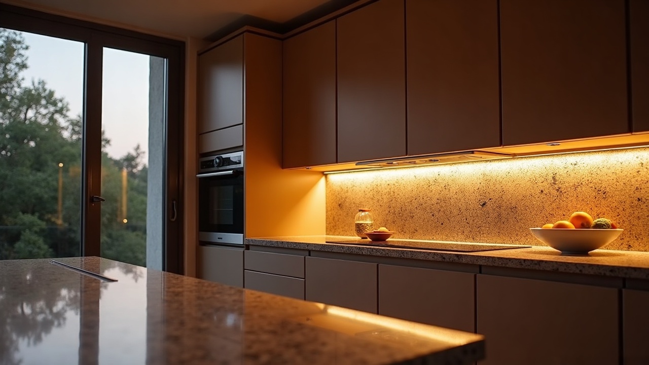 Mobilier sur mesure en chêne massif avec éclairage LED intégré en fond de niche — atelier MaisonFabrik Quesnoy-sur-Deûle