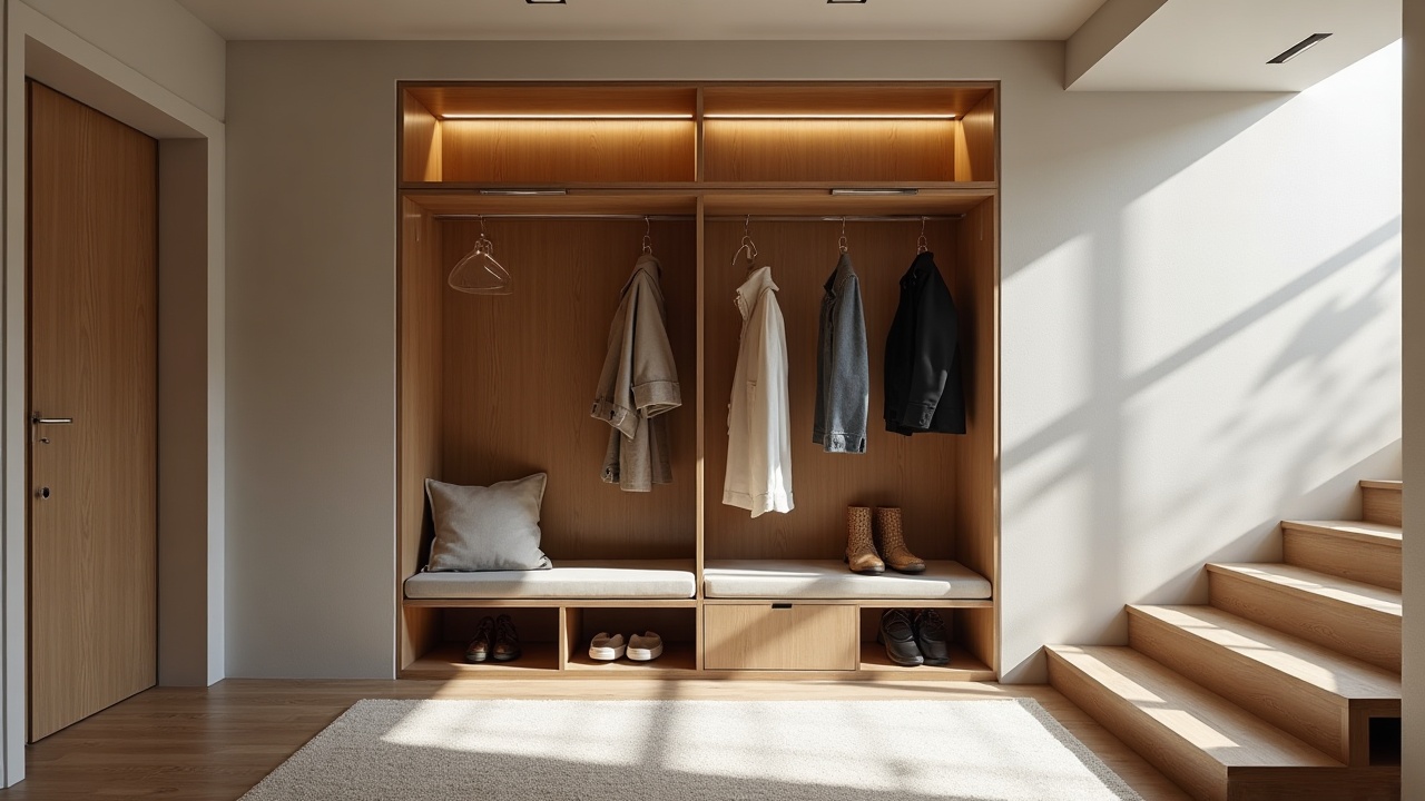 Détail de façade en chêne massif huilé Rubio Monocoat avec poignée en cuir tanné naturel