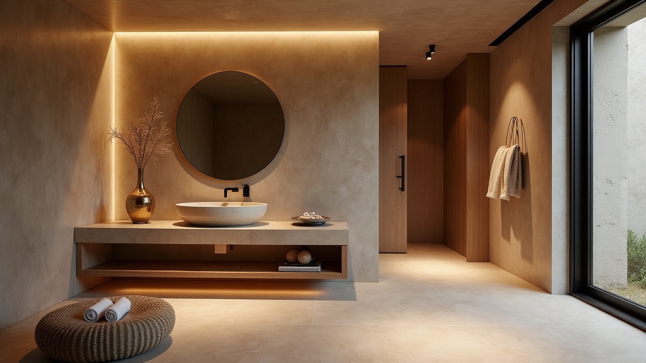 Mobilier de spa hôtelier en chêne massif huilé avec niches en pierre naturelle