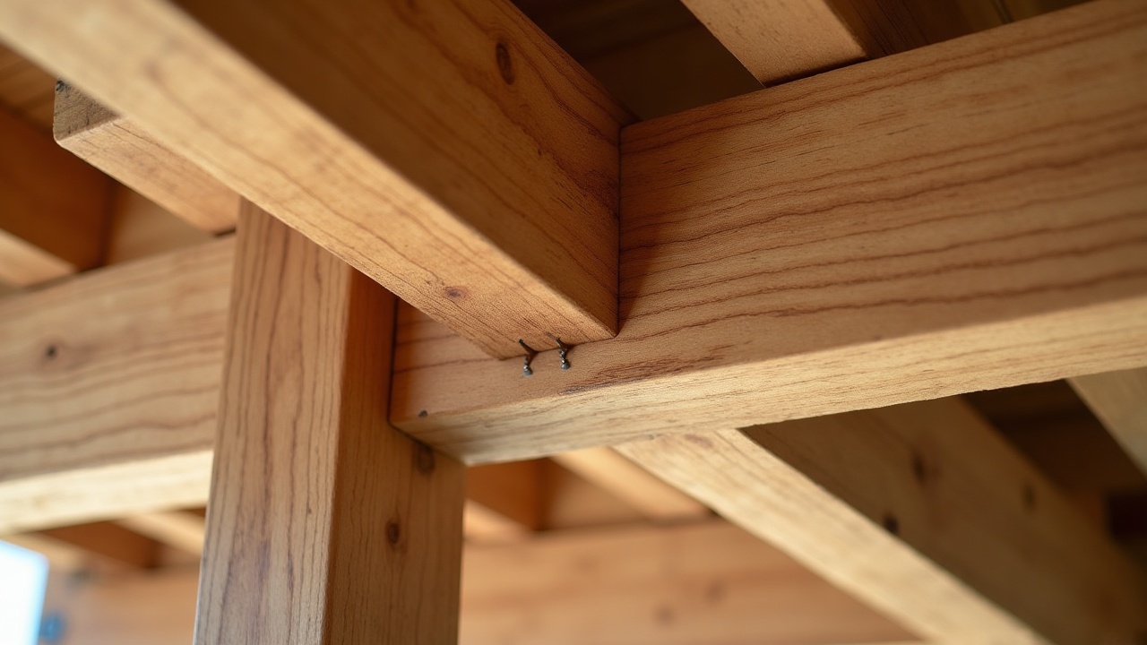 Pergola intérieure en métal noir et bois délimitant un espace bureau dans un loft ouvert