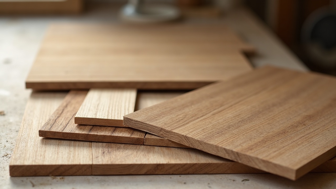 Atelier ébénisterie : panneaux de bois massif, placage et MDF en cours de fabrication sur mesure