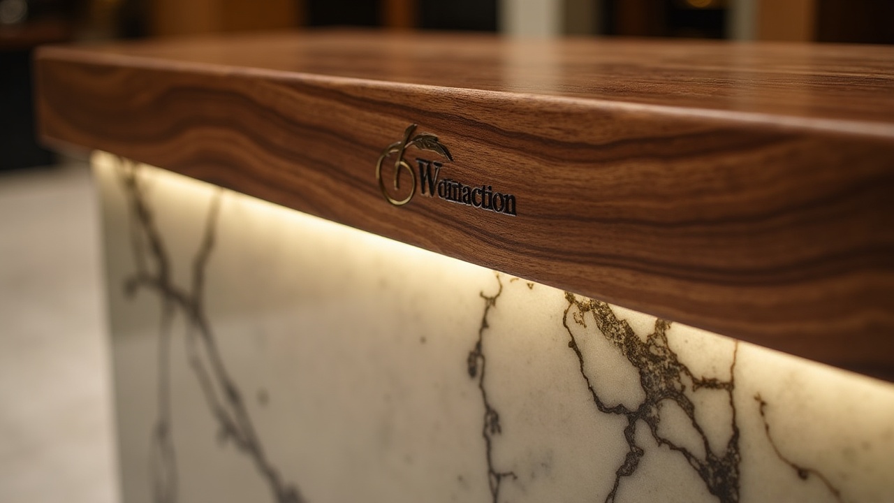 Vitrine accessoires sur mesure dans un showroom premium avec éclairage LED intégré et structure en chêne fumé