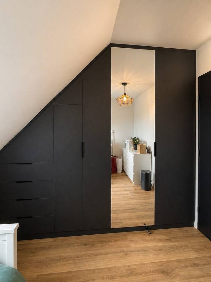Dressing sous pente MDF noir — Frelinghien